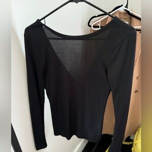 Club Monaco Low Back Black Top XS
